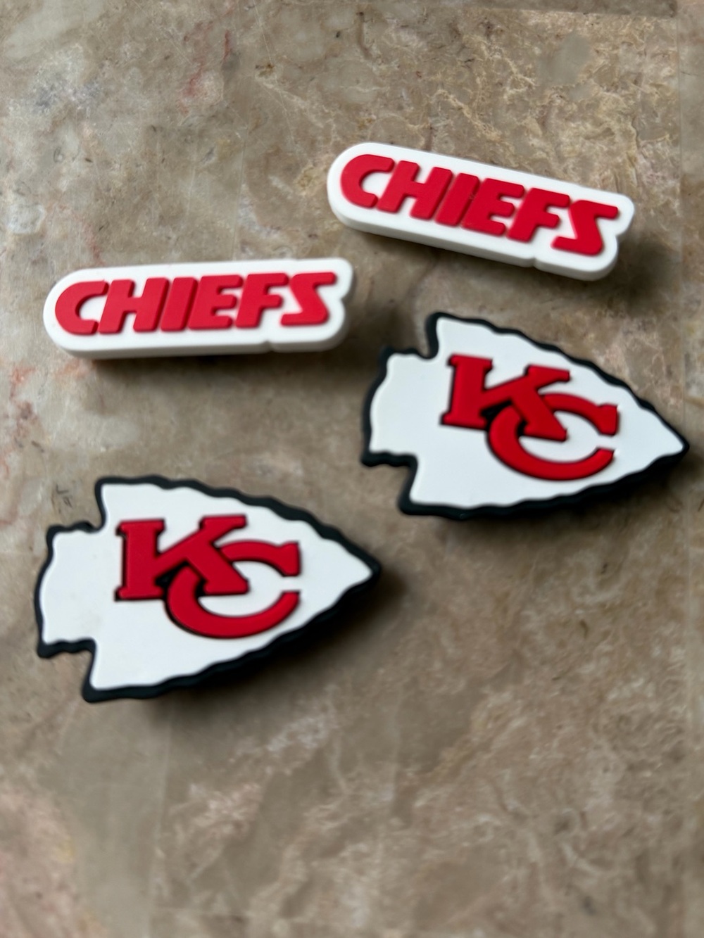 Kansas City Chiefs NFL Themed 4PCS Shoe Charms For Crocs Jibbitz Arrowhead NEW